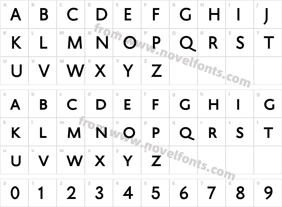 Trajana Sans Demi BoldCharacter Map