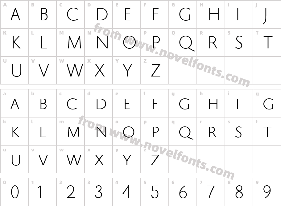 Trajana Sans Regular 2Character Map