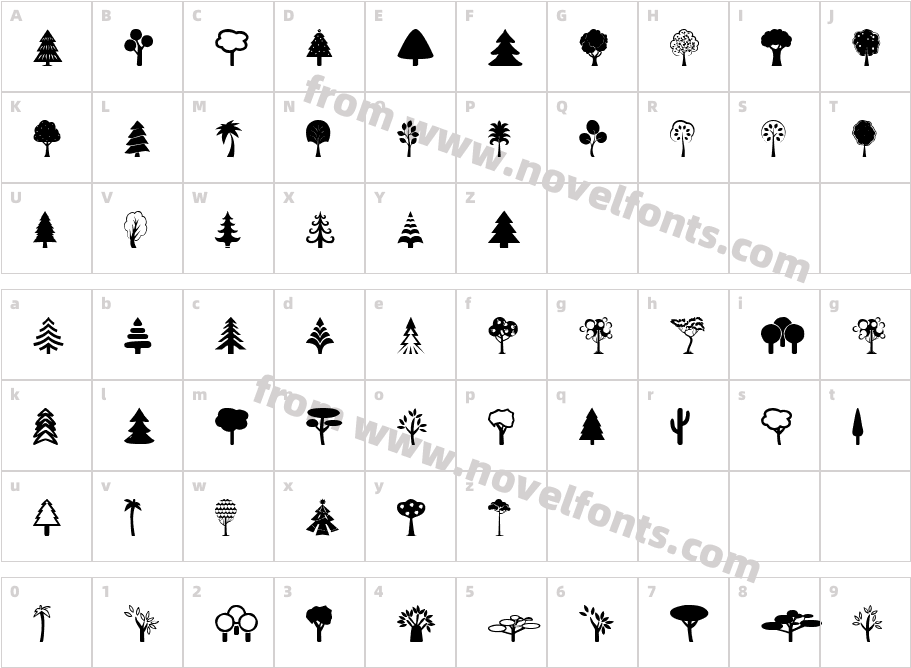 Tree IconsCharacter Map