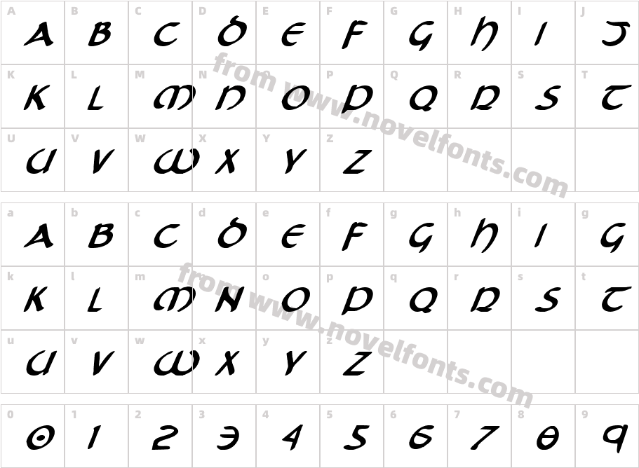 Tristram Bold ItalicCharacter Map