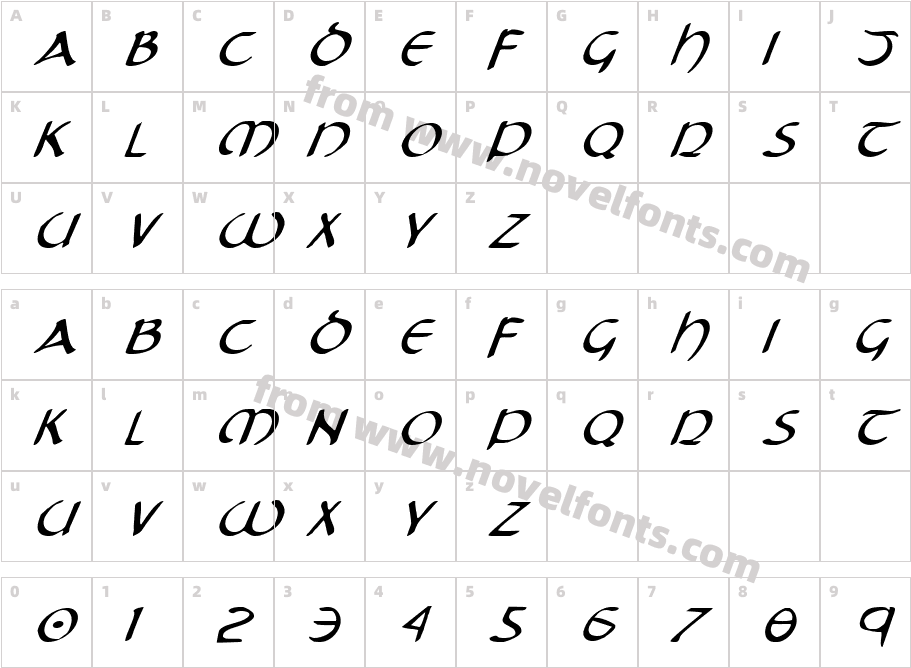 Tristram ItalicCharacter Map