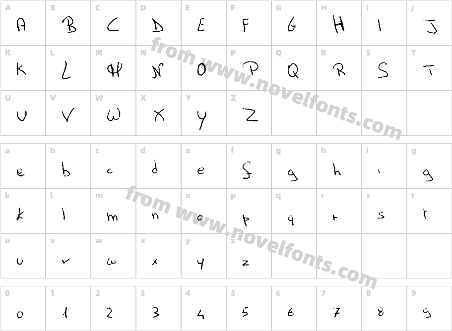 Trixie Fontcalligrafico1Character Map