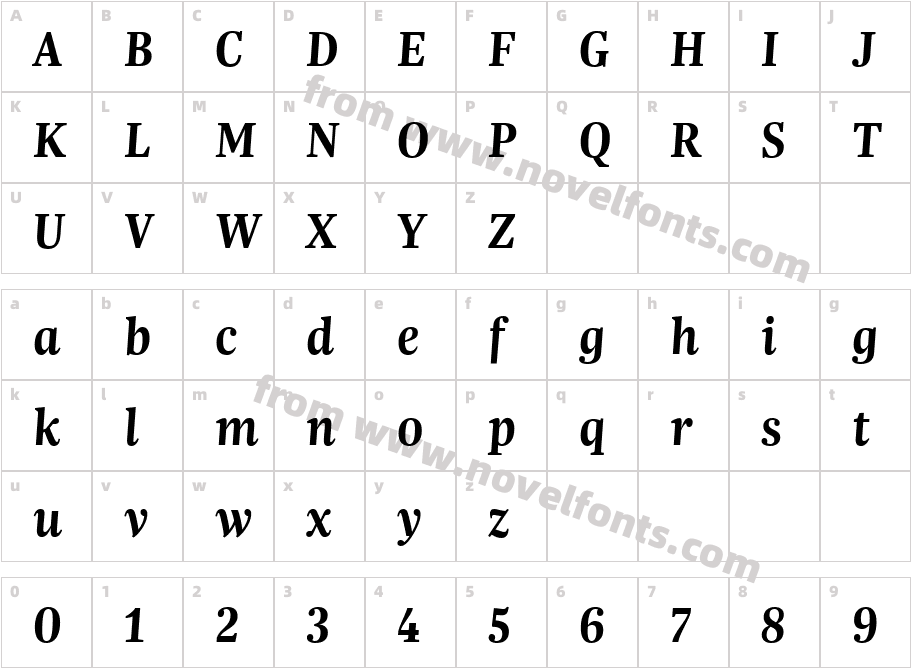 Trola Semibold ItalicCharacter Map