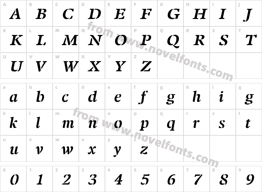 Twine Bold ItalicCharacter Map
