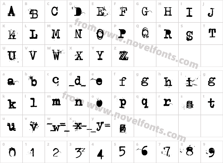 Typegrapher FourCharacter Map