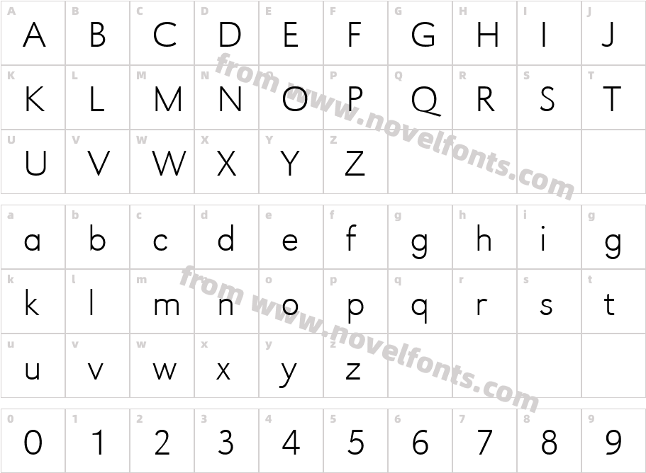 URW Grotesk Wid Ext LigCharacter Map
