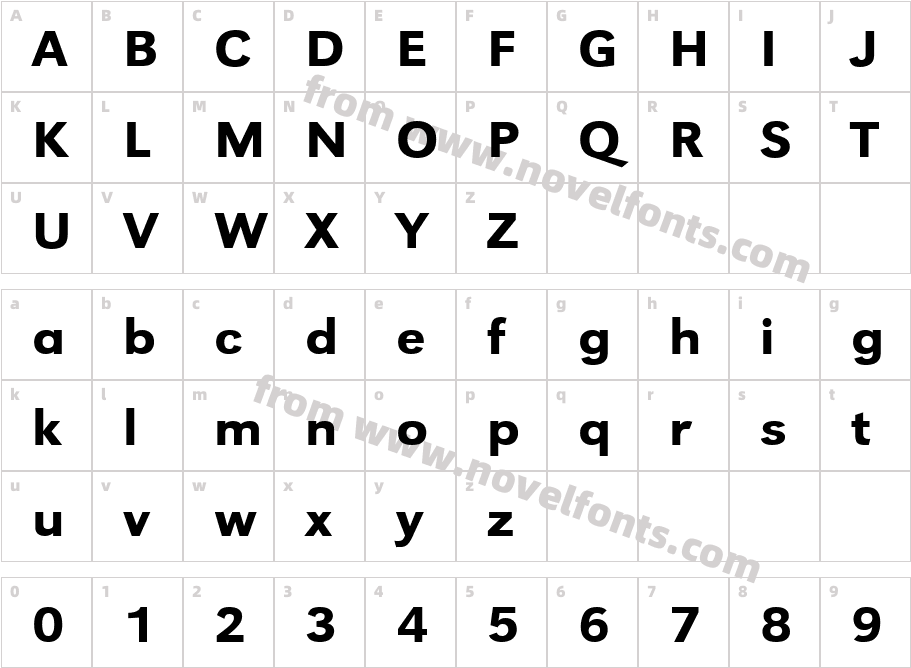 URW Grotesk Wid Regular 4Character Map
