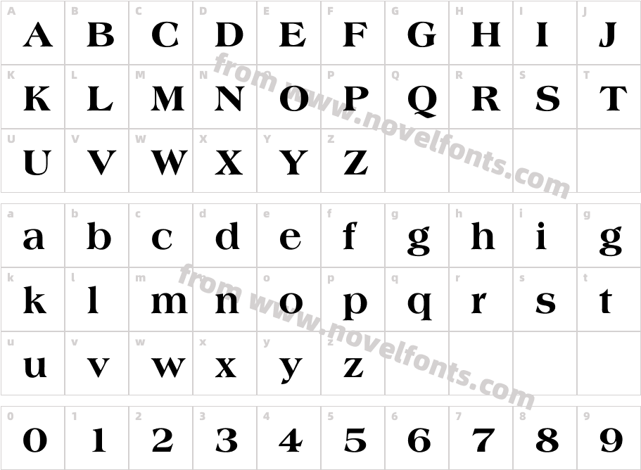 UTM Americana EBCharacter Map