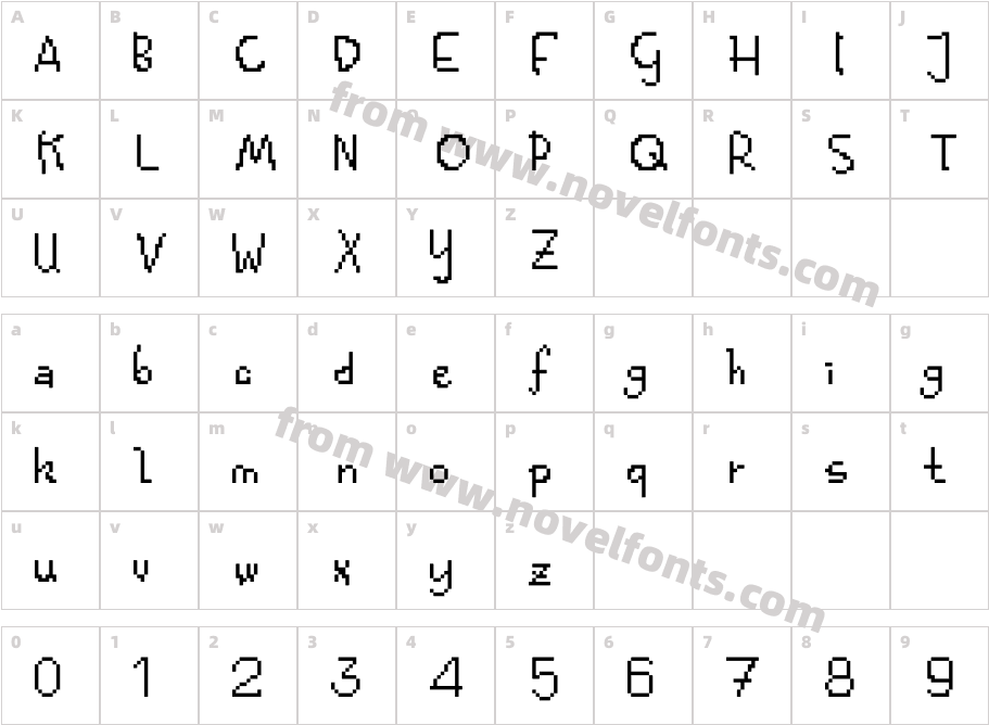 Kolquat Funky BitmCharacter Map