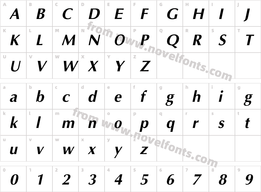 UTM Aptima Bold ItalicCharacter Map