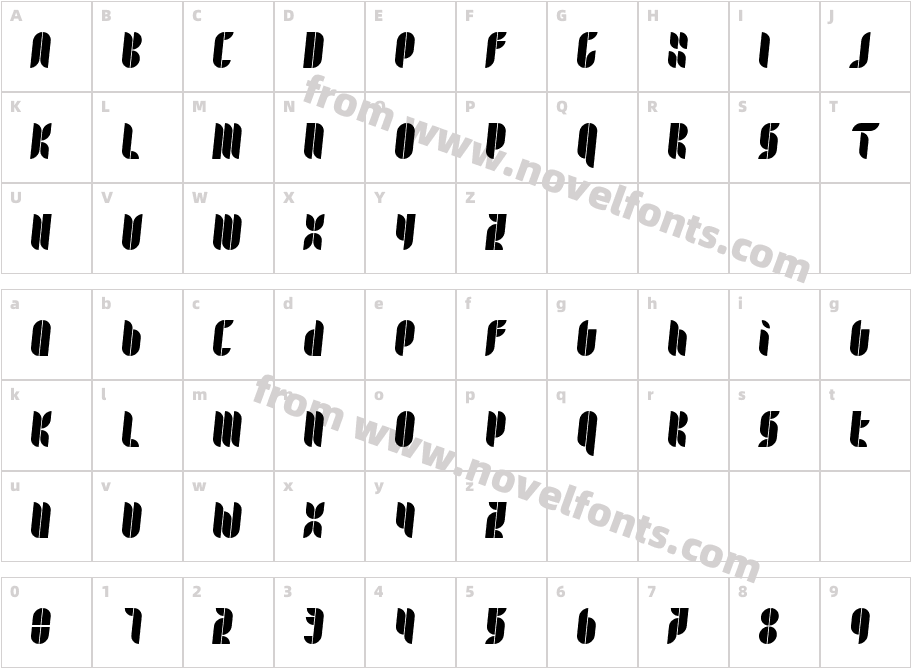 Kombi ItalicCharacter Map