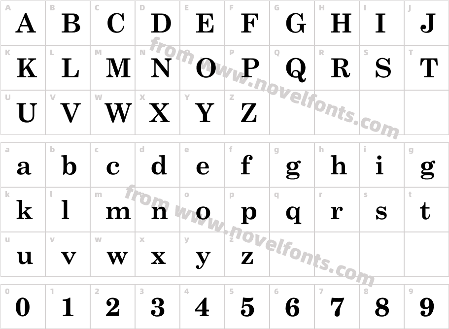UTM Centur BoldCharacter Map
