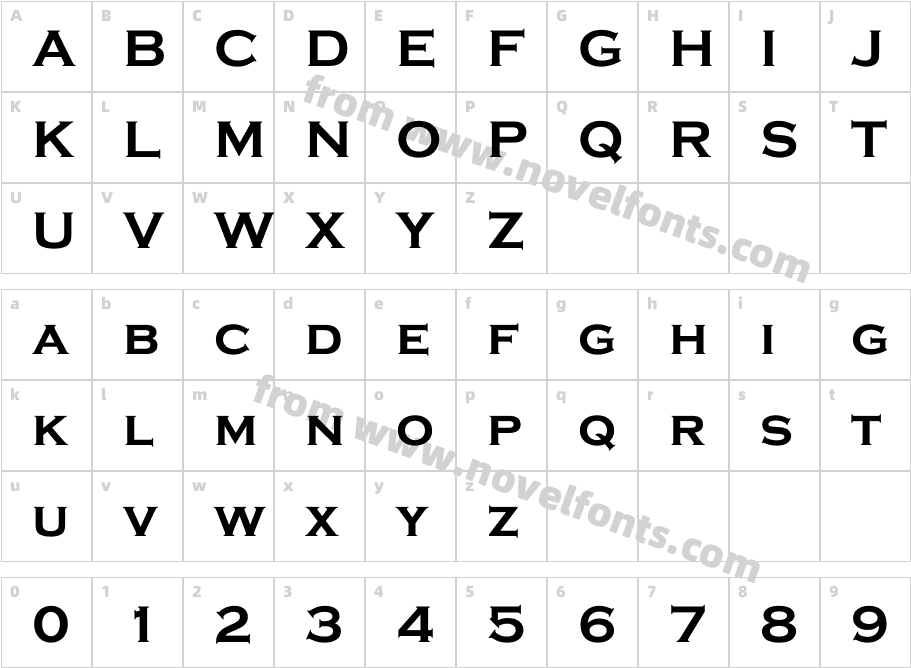 UTM Copperplate BoldCharacter Map