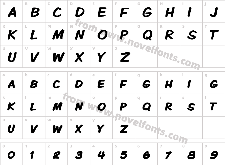 Komika Display Kaps BoldCharacter Map