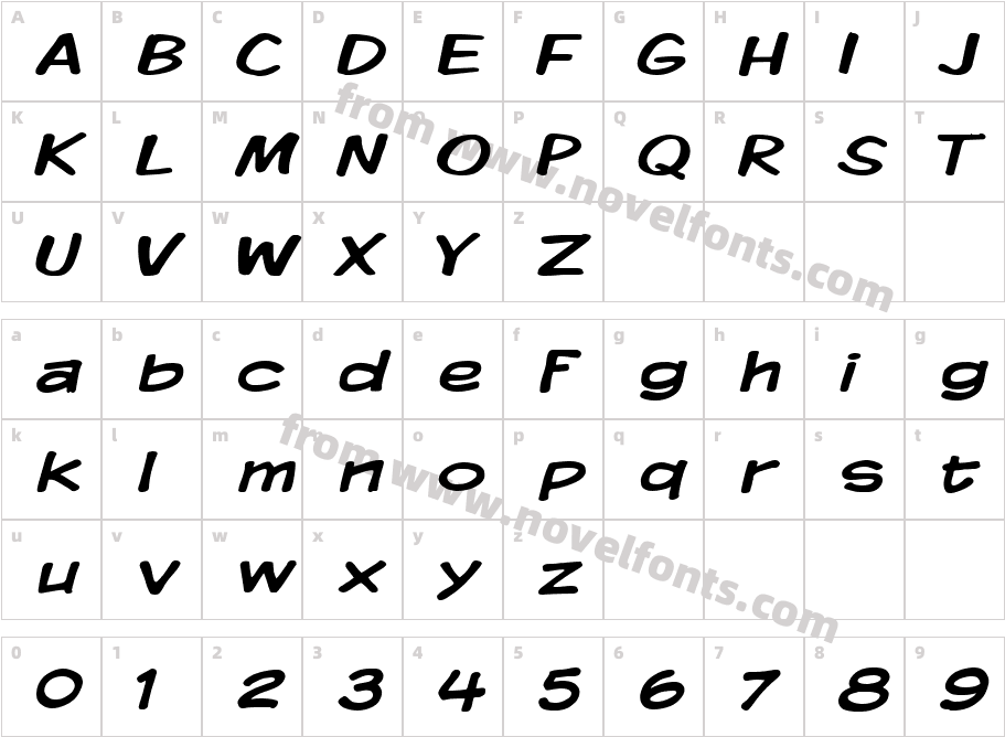 Komika Display WideCharacter Map