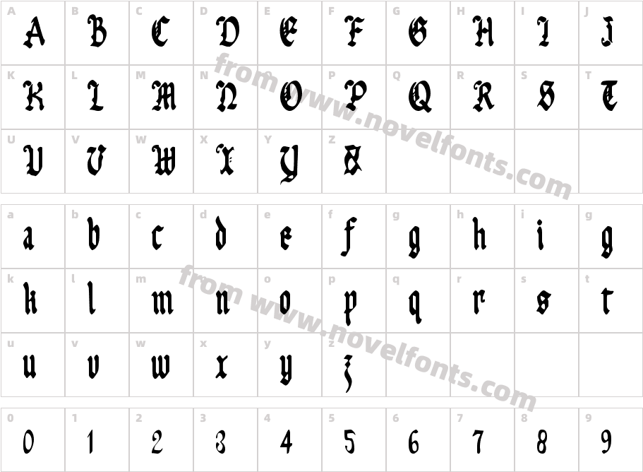 Uberhlme CondensedCharacter Map