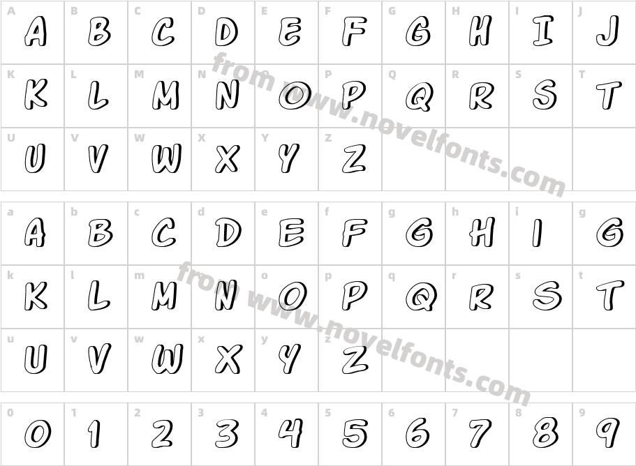 Komika GlazeCharacter Map