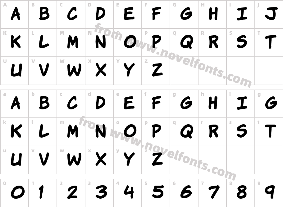 Komika Hand BoldCharacter Map