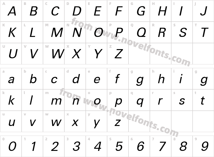 Ultimate Serial Regular Italic DBCharacter Map