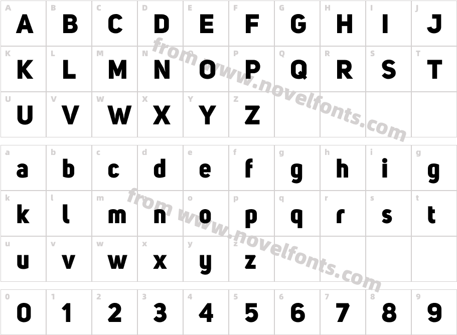 Uni Sans HeavyCharacter Map
