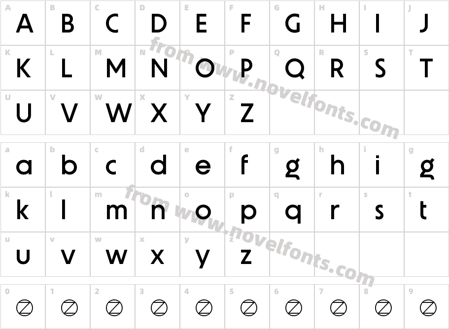 Unigeo64 Variable Trial MediumCharacter Map