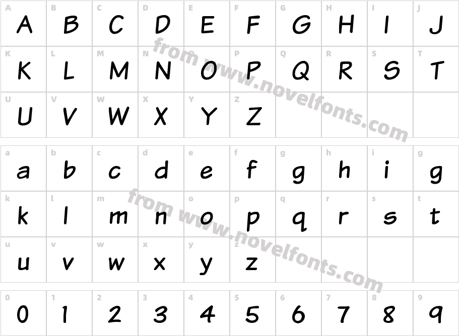 Komika TextCharacter Map