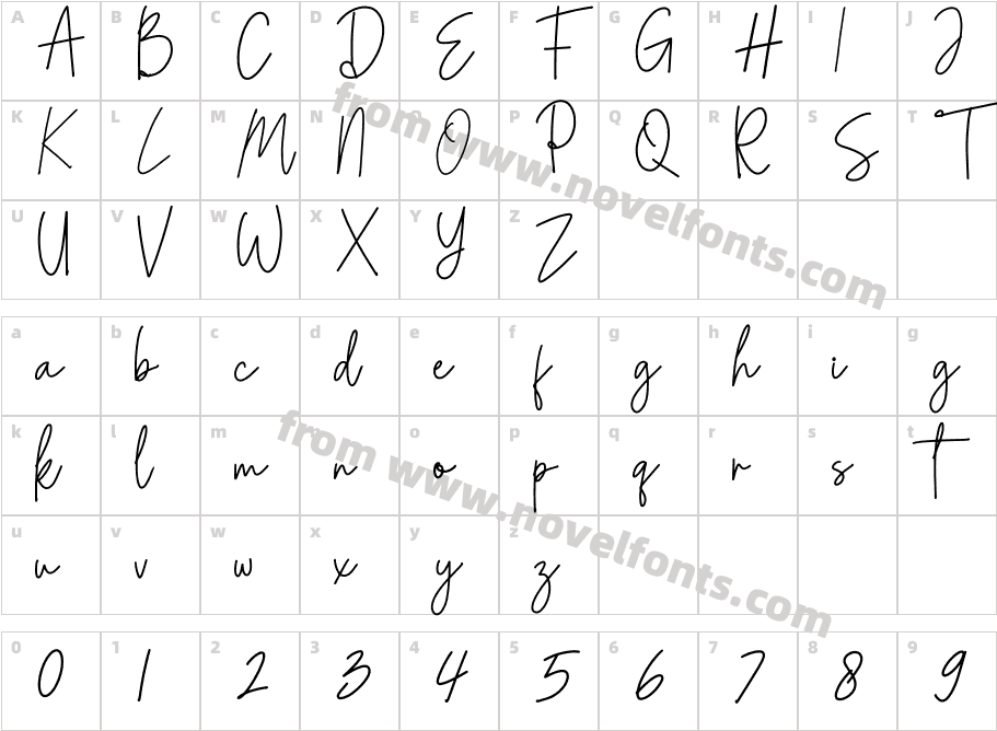 Urban Signature RegularCharacter Map