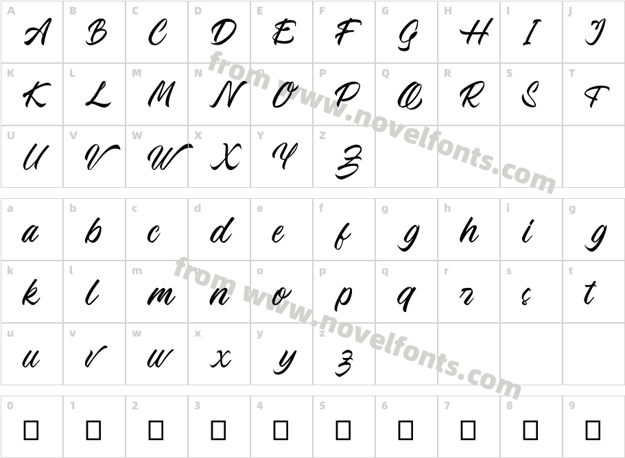 Vabeulit FontCharacter Map