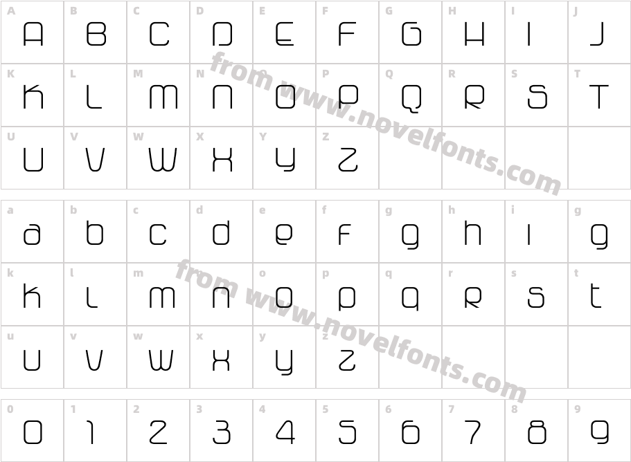 Vagebond N Light RomanCharacter Map