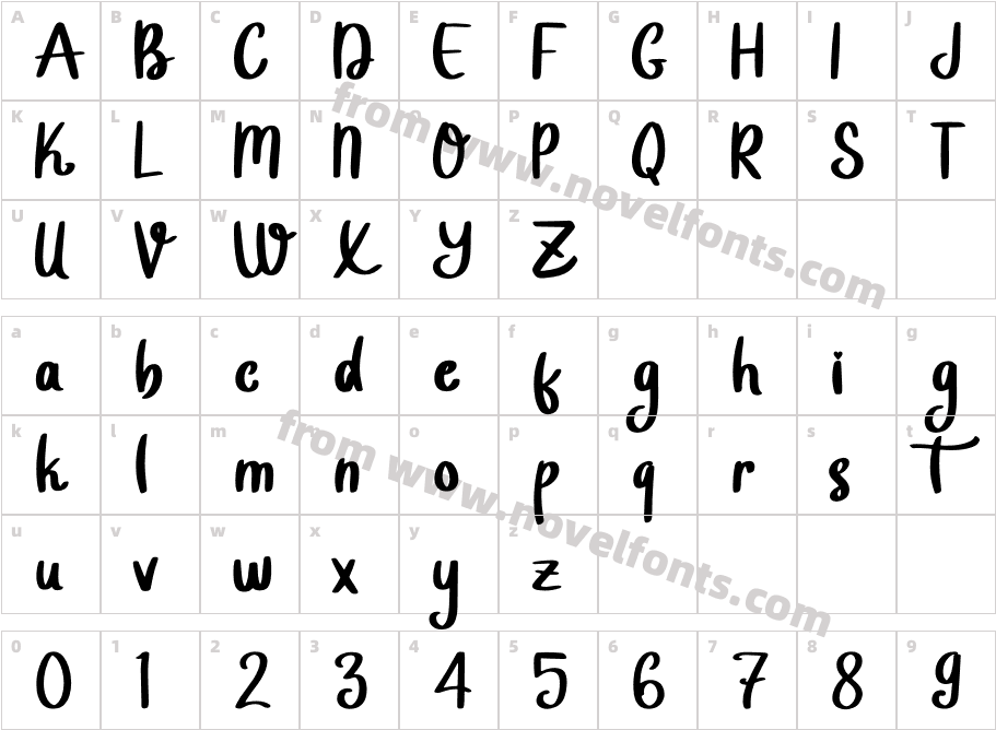 Valentine Mine Personal UseCharacter Map