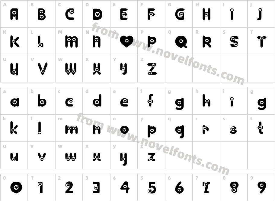 ValentinoCharacter Map