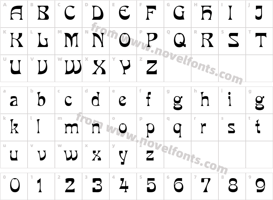Van Veen RegularSWFTECharacter Map