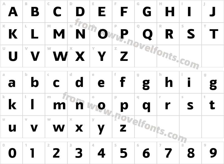 Veotec Extra BoldCharacter Map