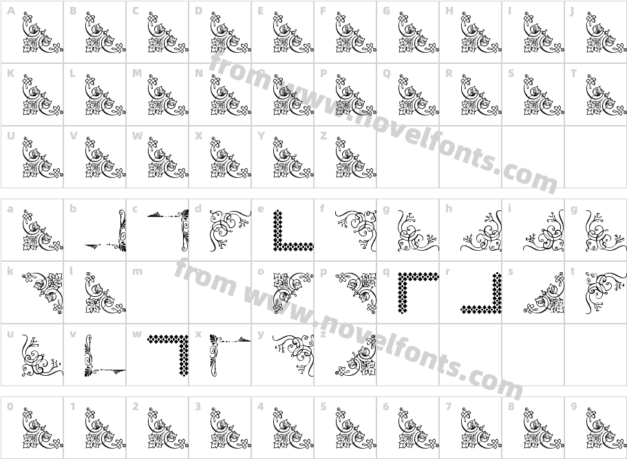 Vintage Decorative Corners 20Character Map