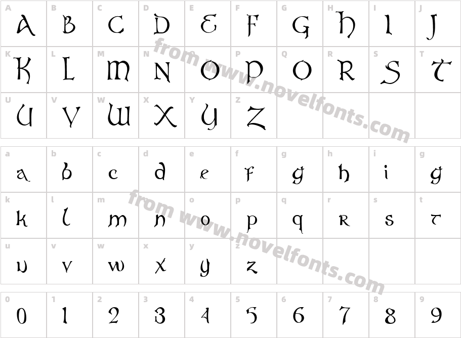 Virgo Display RegularCharacter Map