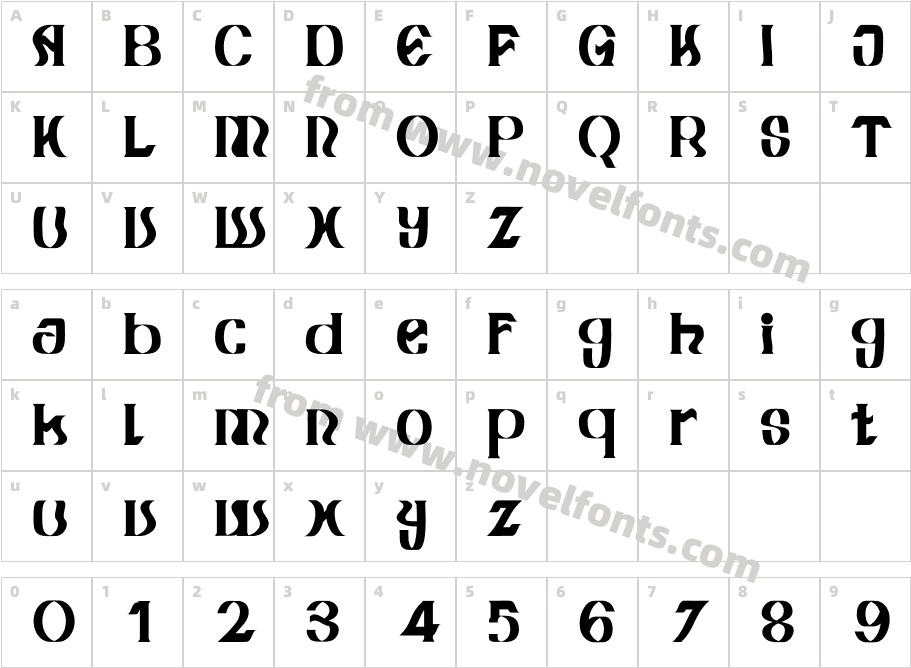 Voughie RegularCharacter Map