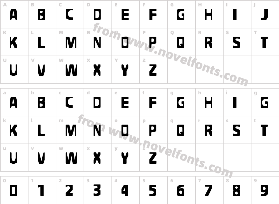 WG Blocked LetterCharacter Map