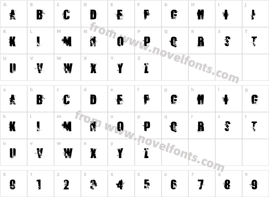 WG Worn PressCharacter Map