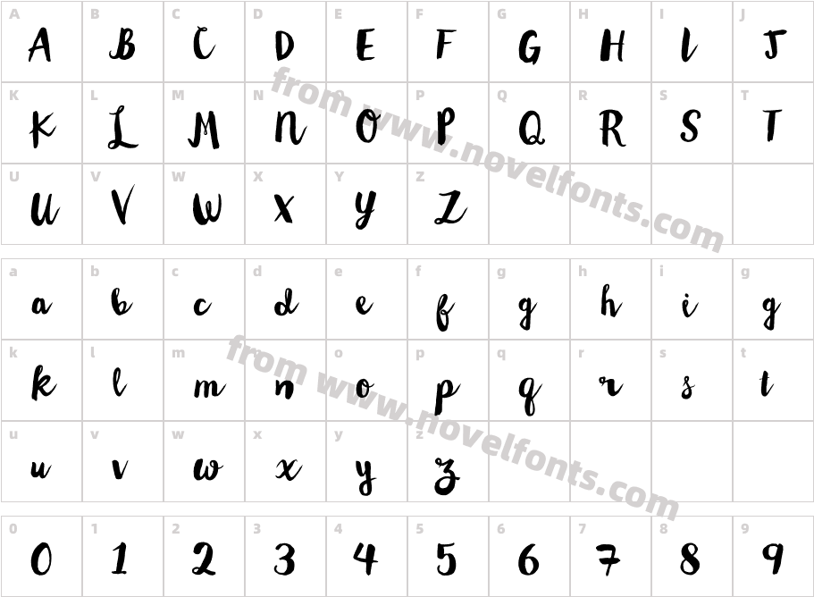 Wanderlust Letters RegularCharacter Map