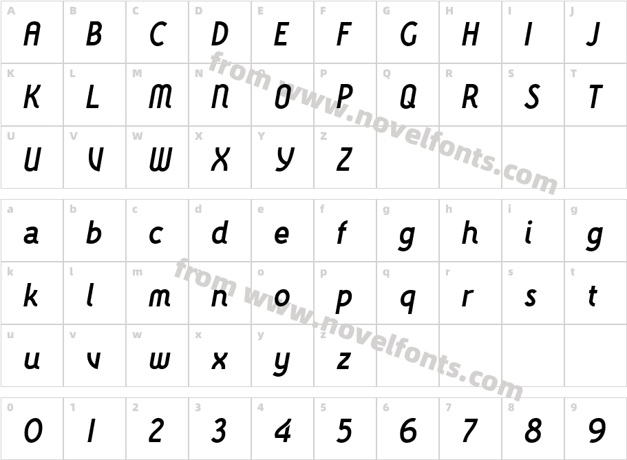 Wasabi Bold ItalicCharacter Map