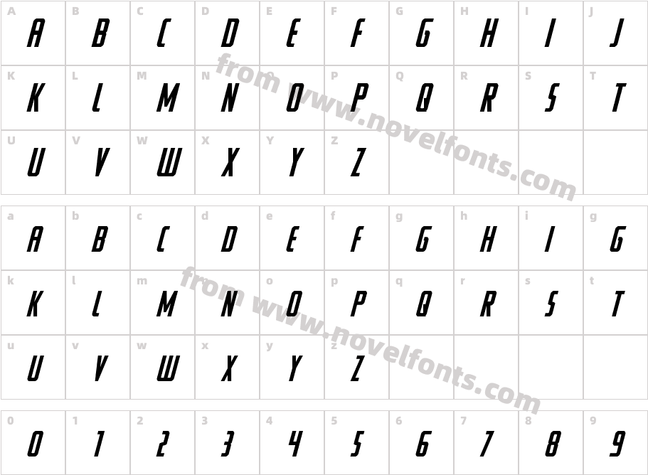 Watchtower Title ItalicCharacter Map