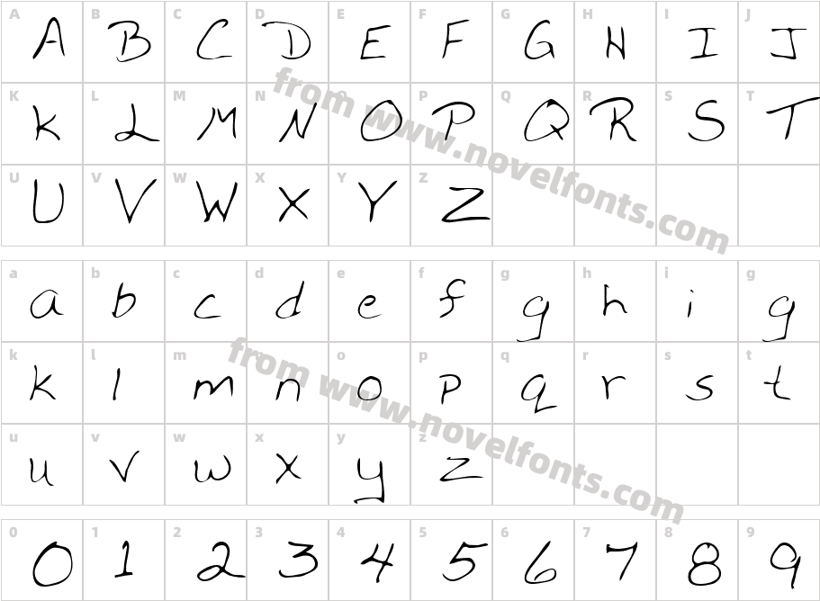 Webster RegularCharacter Map
