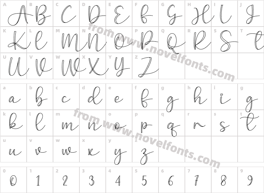 Wedding Valentine RegularCharacter Map