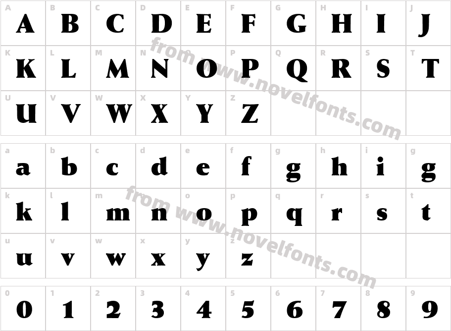 Wein Antik BlkDB BoldCharacter Map