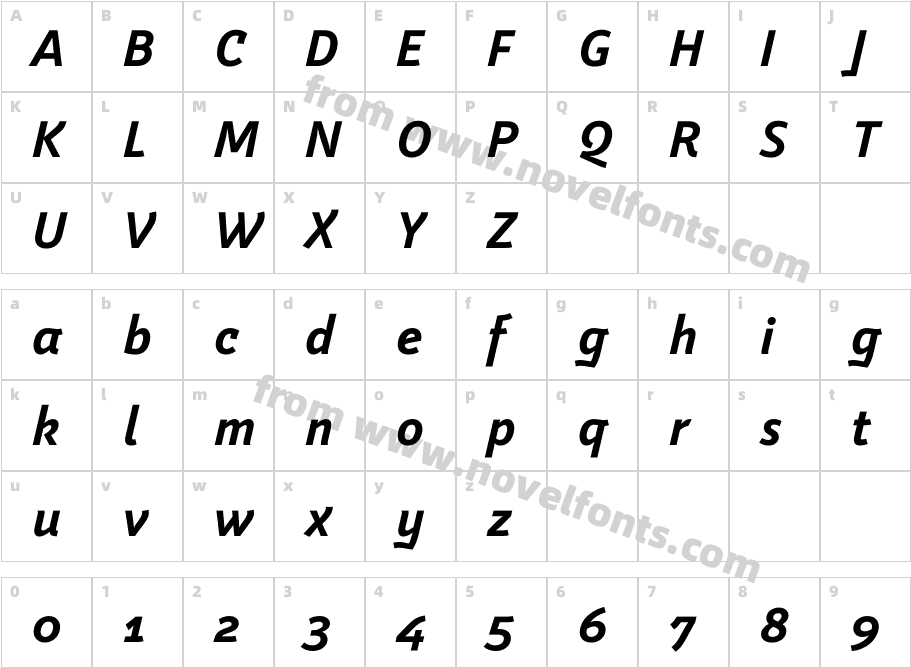 Weitalic Bold ItalicCharacter Map