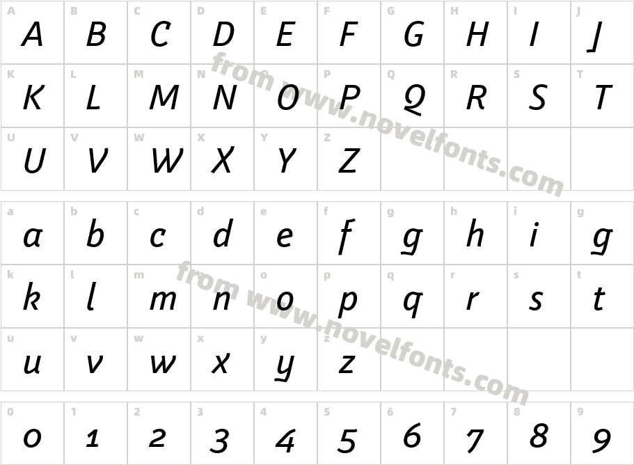 Weitalic Medium ItalicCharacter Map