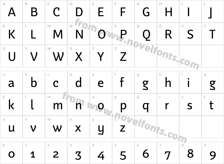 Weitalic MediumCharacter Map