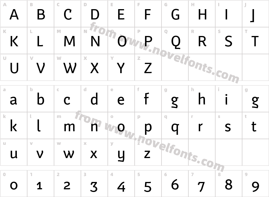 Weitalic MediumCharacter Map