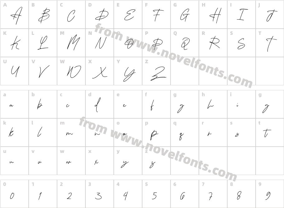 Wenista Signature RegularCharacter Map