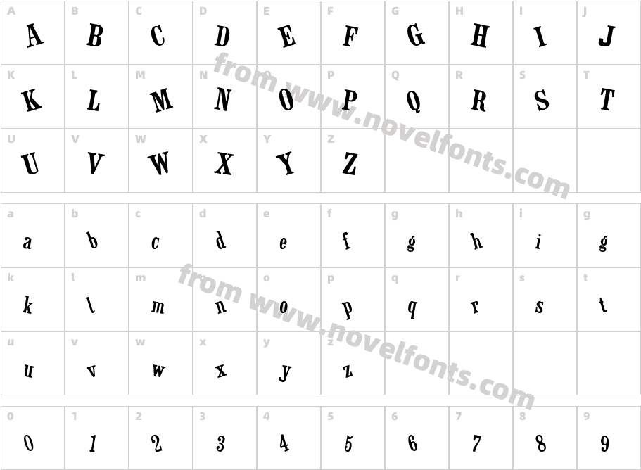 Western Ware TiltCharacter Map